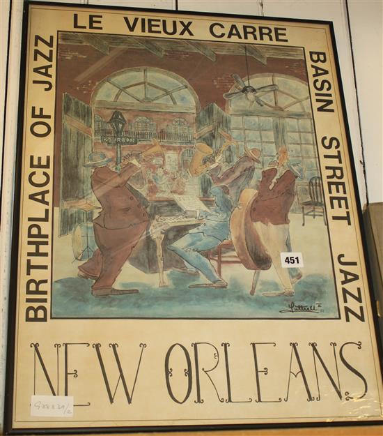 Street Orleans jazz poster